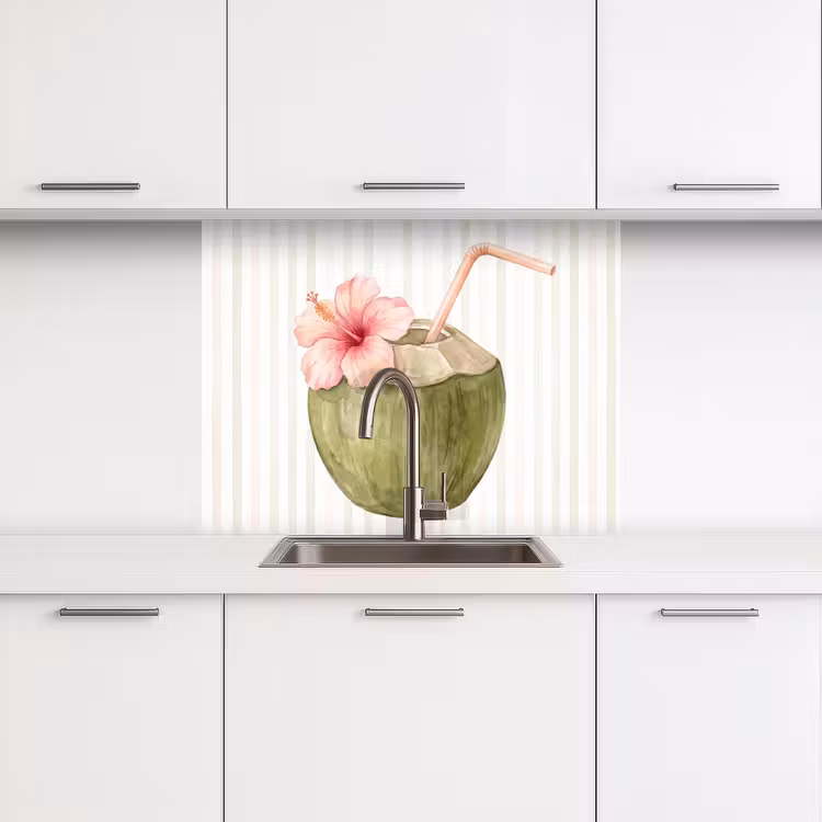 Revestimiento cocina - Coco - Bebida - Tropical - Ilustración - Verano — 3