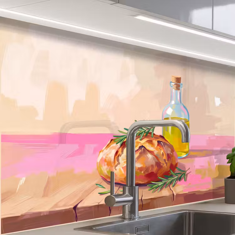 Revestimiento cocina - Comida - Pan - Aceite de oliva - Abstracto - Cocina — 1