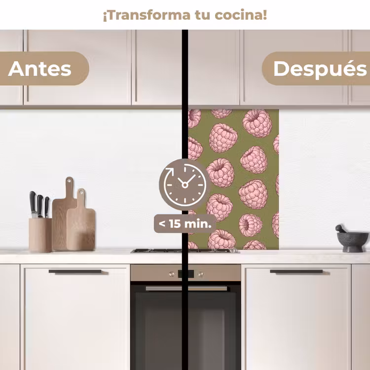 Revestimiento cocina - Comida - Patrón - Ilustración - Rosa - Verde — 2