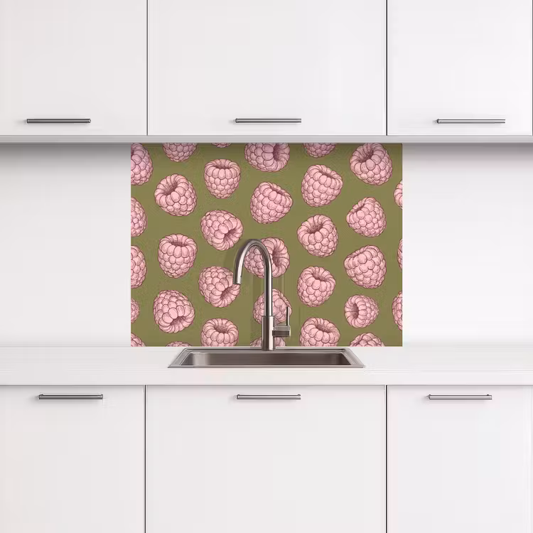 Revestimiento cocina - Comida - Patrón - Ilustración - Rosa - Verde — 3