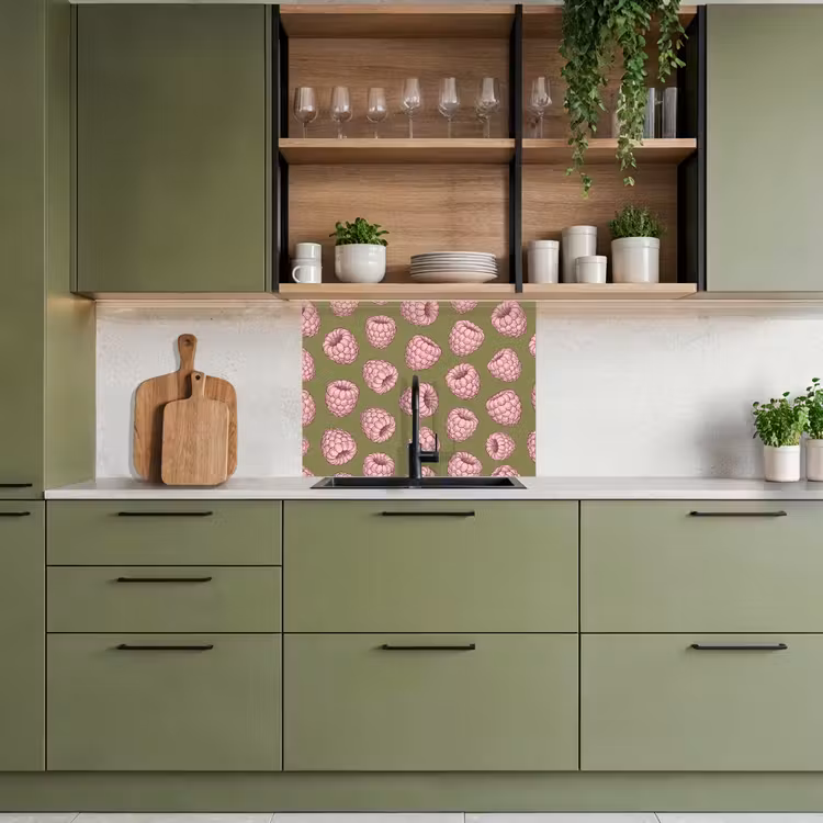 Revestimiento cocina - Comida - Patrón - Ilustración - Rosa - Verde — 7