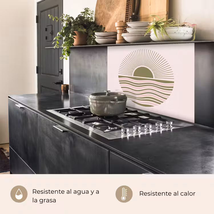 Revestimiento cocina - Sol - Mar - Abstracto - Moderno - Rosa — 4