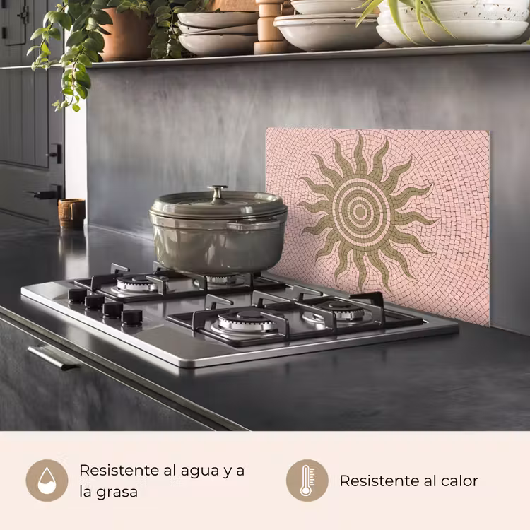 Salpicaderos de cocina - Mosaico - Sol - Estampado - Clásico - Rosa — 2