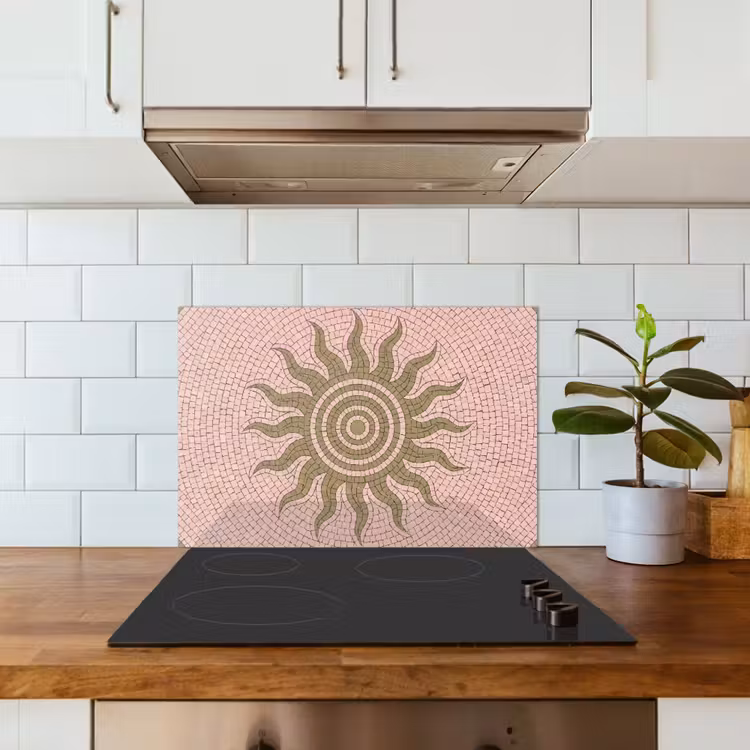 Salpicaderos de cocina - Mosaico - Sol - Estampado - Clásico - Rosa — 3