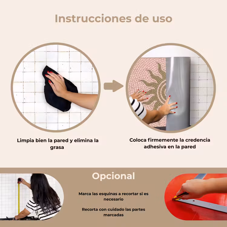 Salpicaderos de cocina - Mosaico - Sol - Estampado - Clásico - Rosa — 6