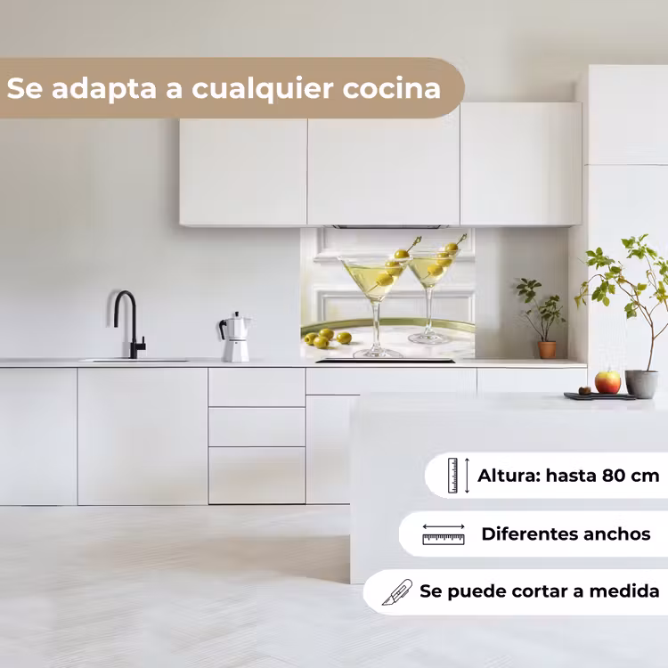 Revestimiento cocina - Bebida - Martini - Aceitunas - Moderno - Blanco — 6
