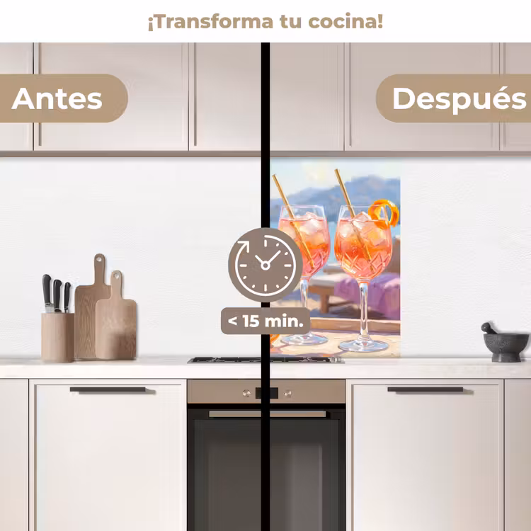 Revestimiento cocina - Bebidas - Vasos - Playa - Verano - Naranja — 2