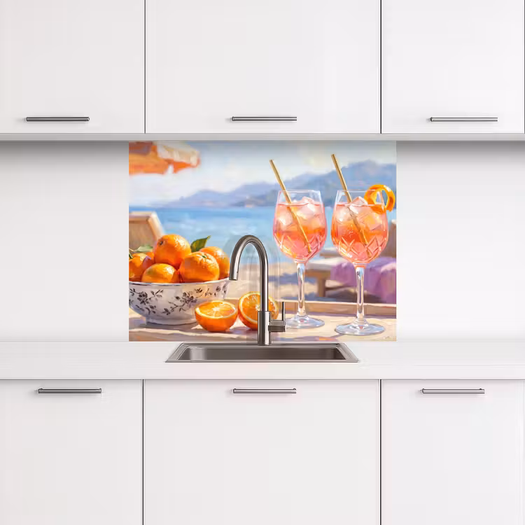 Revestimiento cocina - Bebidas - Vasos - Playa - Verano - Naranja — 3