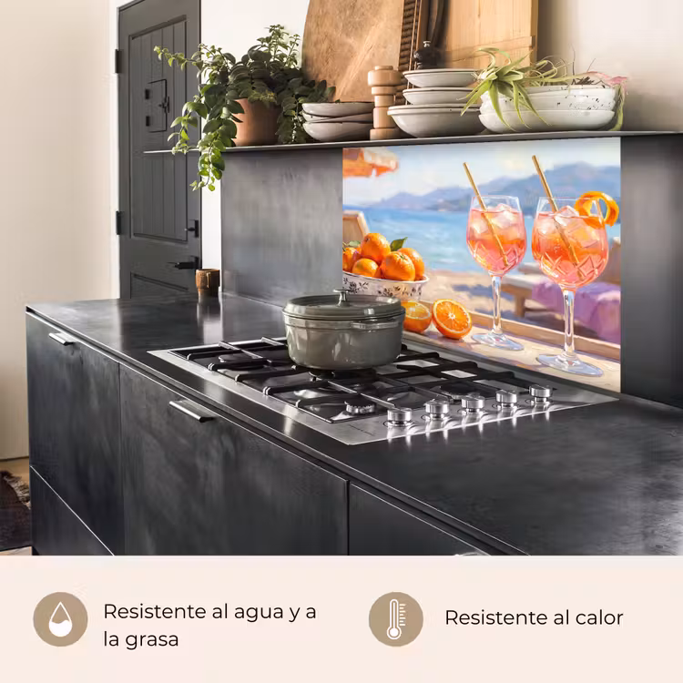 Revestimiento cocina - Bebidas - Vasos - Playa - Verano - Naranja — 4
