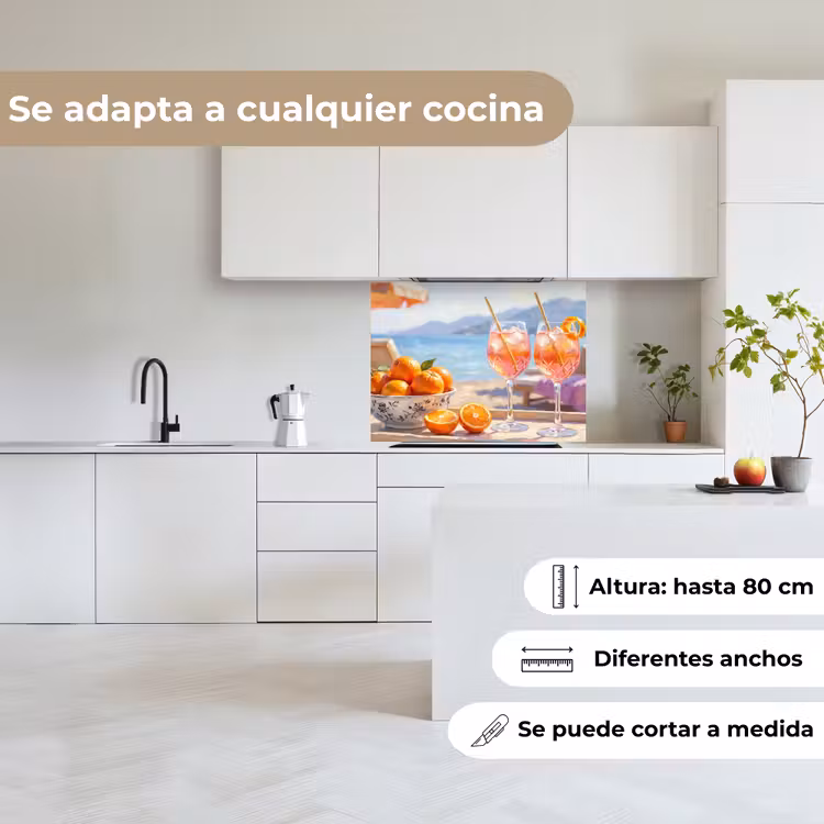 Revestimiento cocina - Bebidas - Vasos - Playa - Verano - Naranja — 6