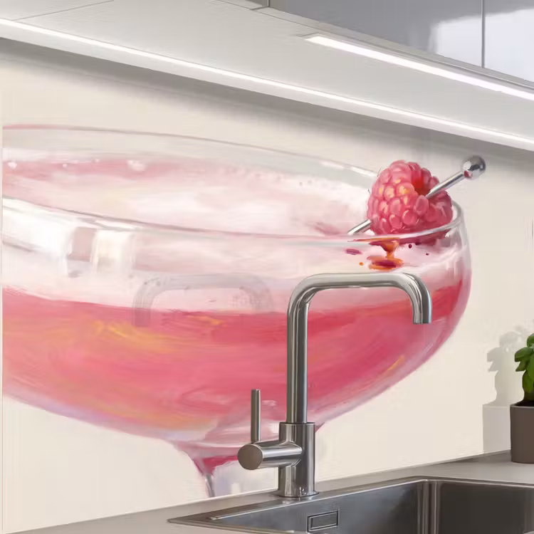 Revestimiento cocina - Cóctel - Frambuesa - Bebida - Moderno - Rosa — 1