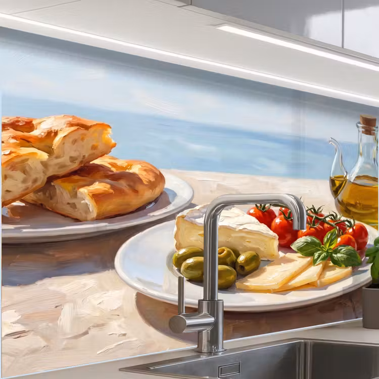 Revestimiento cocina - Comida - Mediterráneo - Naturaleza - Pintura — 1