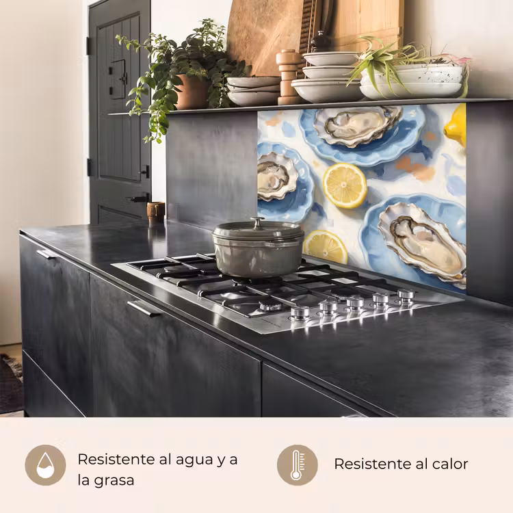 Revestimiento cocina - Comida - Ostras - Limones - Moderno - Amarillo — 4
