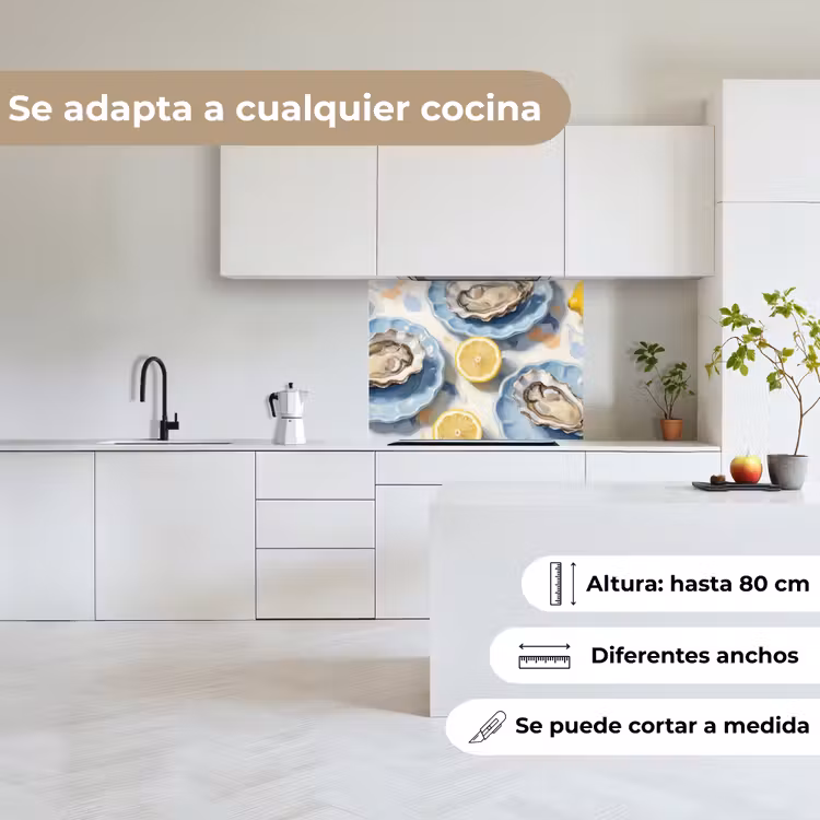 Revestimiento cocina - Comida - Ostras - Limones - Moderno - Amarillo — 6