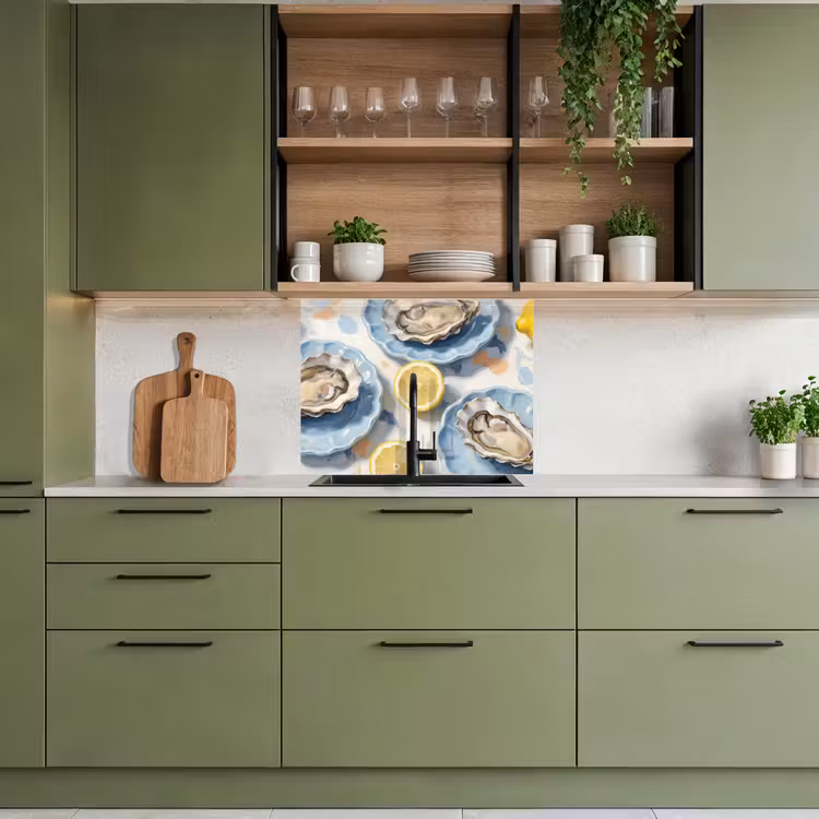 Revestimiento cocina - Comida - Ostras - Limones - Moderno - Amarillo — 7
