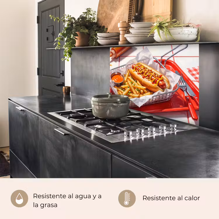 Revestimiento cocina - Comida - Perrito caliente - Comida rápida - Moderno - Rojo — 4