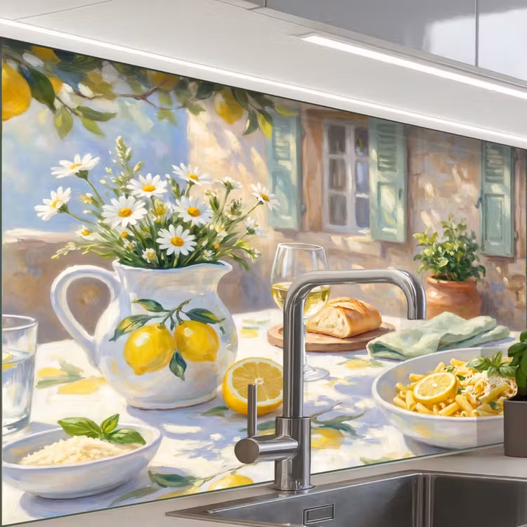 Revestimiento cocina - Comida - Terraza - Verano - Pintado - Amarillo — 1