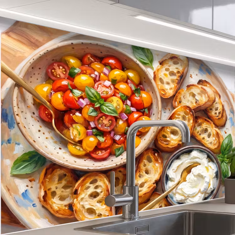 Revestimiento cocina - Comida - Tomate - Pan - Colorido - Cocina — 1