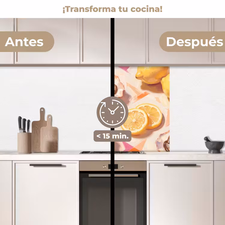 Revestimiento cocina - Naturaleza muerta - Limones - Ostras - Abstracto - Naranja — 2