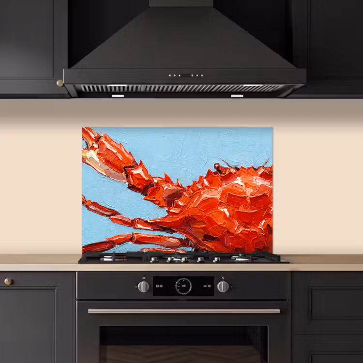 Salpicaderos de cocina - Cangrejo - Mar - Animales - Abstracto - Rojo — 5