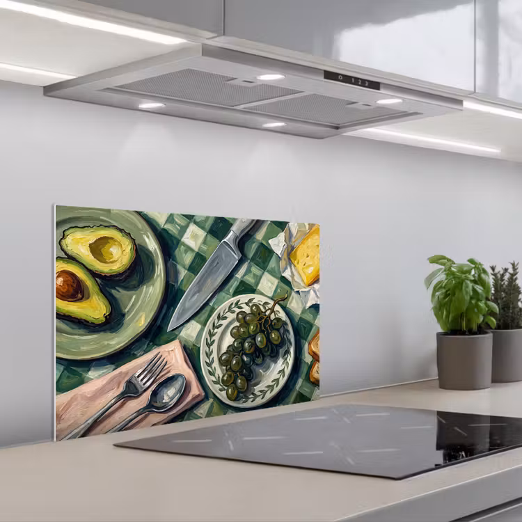 Salpicaderos de cocina - Comida - Desayuno - Mesa - Moderno - Verde — 1