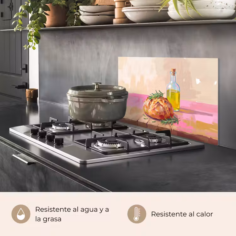 Salpicaderos de cocina - Comida - Pan - Aceite de oliva - Abstracto - Cocina — 2