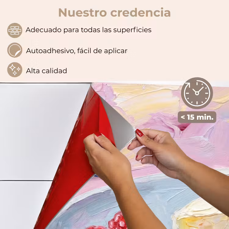 Salpicaderos de cocina - Comida - Tarta de queso - Frutos rojos - Abstracto - Rosa — 4