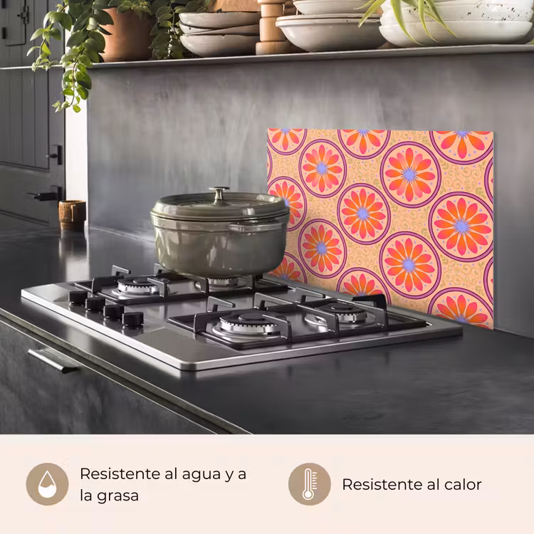 Salpicaderos de cocina - Estampado - Flores - Decorativo - Colorido - Moderno — 2