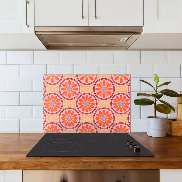 Salpicaderos de cocina - Estampado - Flores - Decorativo - Colorido - Moderno — 3