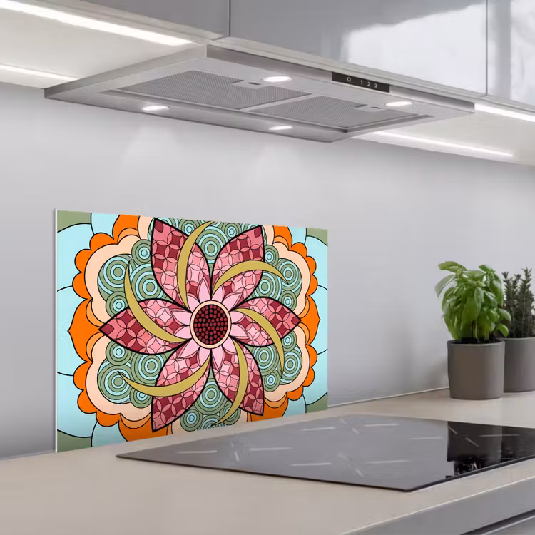 Salpicaderos de cocina - Mandala - Geométrico - Arte - Decorativo - Colorido — 1