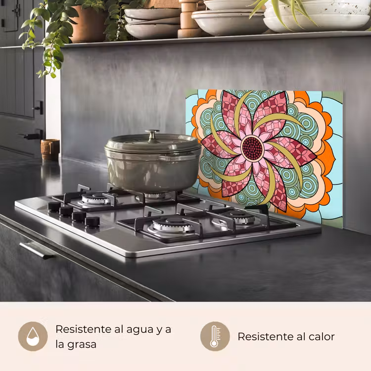 Salpicaderos de cocina - Mandala - Geométrico - Arte - Decorativo - Colorido — 2