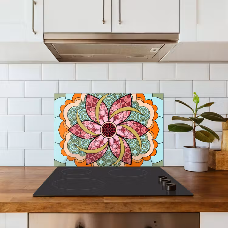 Salpicaderos de cocina - Mandala - Geométrico - Arte - Decorativo - Colorido — 3