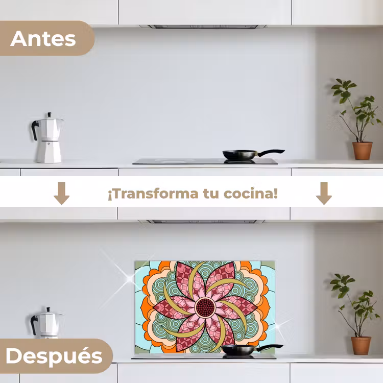 Salpicaderos de cocina - Mandala - Geométrico - Arte - Decorativo - Colorido — 7