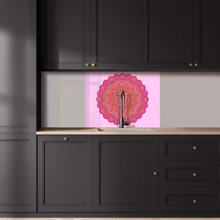 Revestimiento cocina - Mandala - Círculo - Espiritual - Oriental - Rosa — 5
