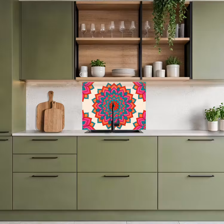 Revestimiento cocina - Mandala - Estampado - Abstracto - Colorido - Moderno — 7