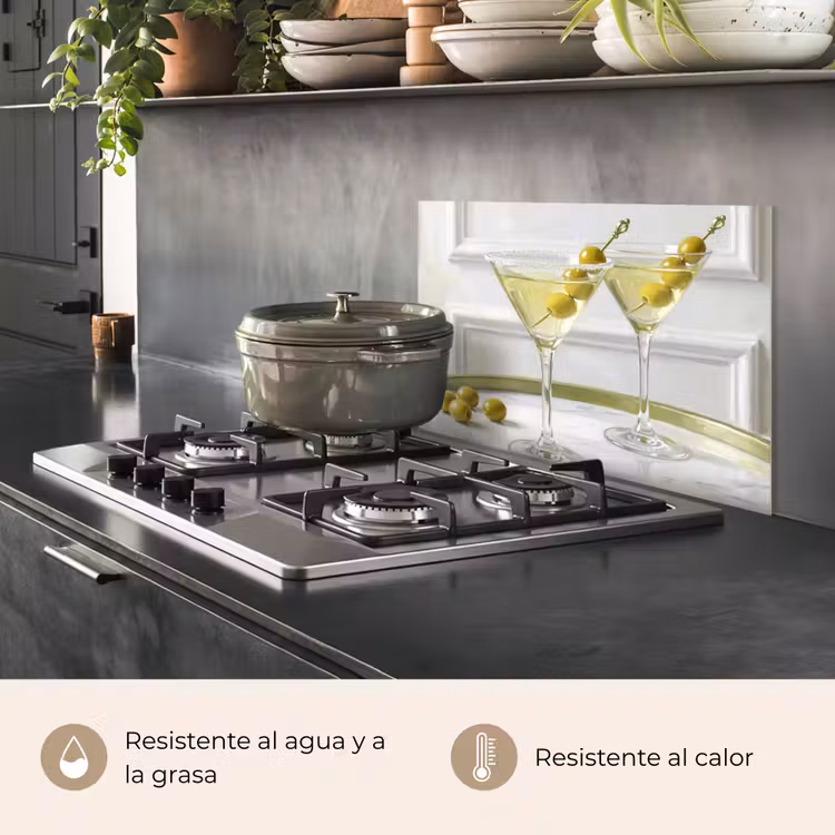 Salpicaderos de cocina - Bebida - Martini - Aceitunas - Moderno - Blanco — 2