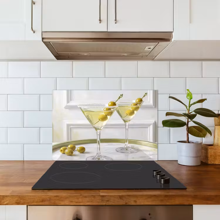 Salpicaderos de cocina - Bebida - Martini - Aceitunas - Moderno - Blanco — 3