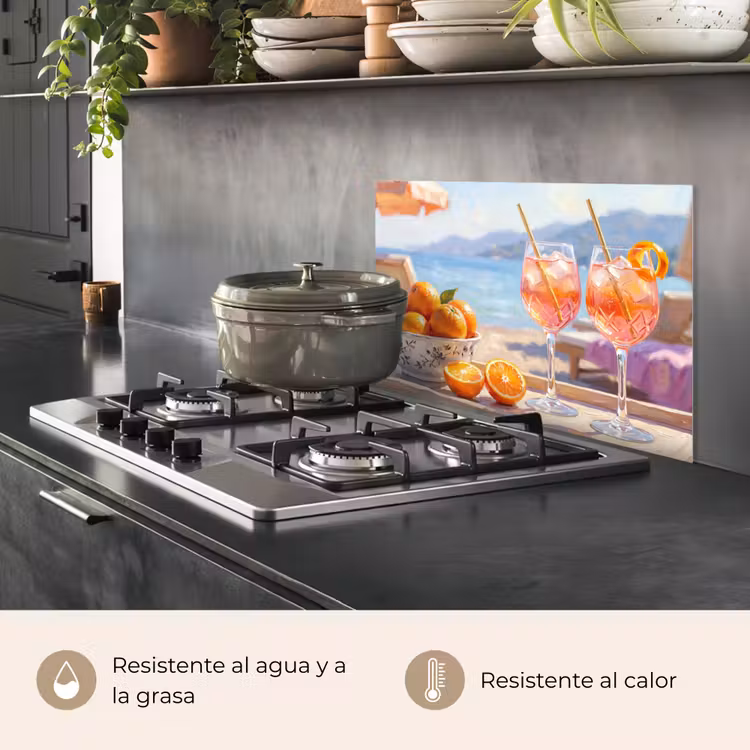Salpicaderos de cocina - Bebidas - Vasos - Playa - Verano - Naranja — 2