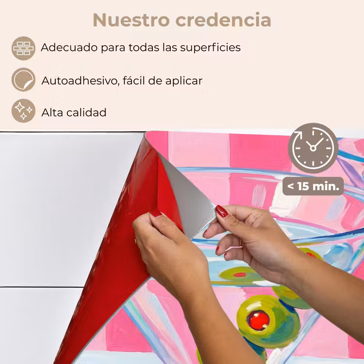 Salpicaderos de cocina - Cóctel - Aceitunas - Arte - Moderno - Rosa — 4