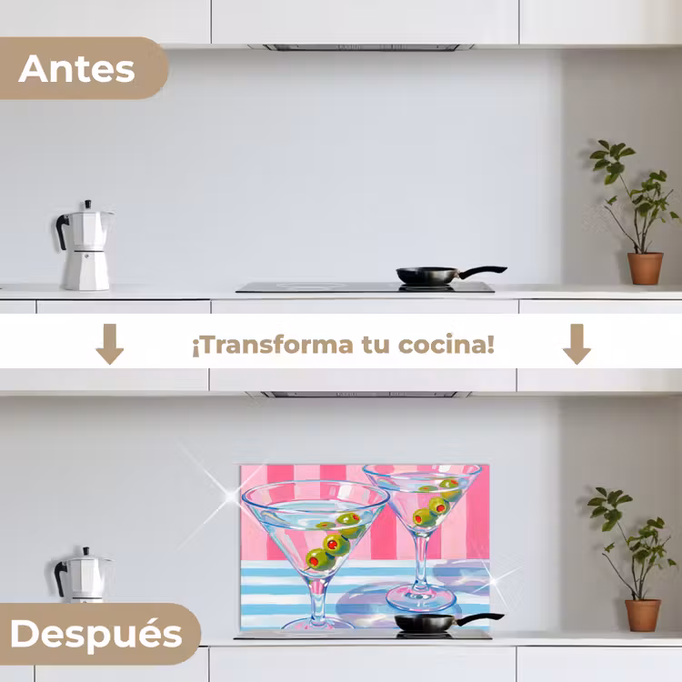 Salpicaderos de cocina - Cóctel - Aceitunas - Arte - Moderno - Rosa — 7