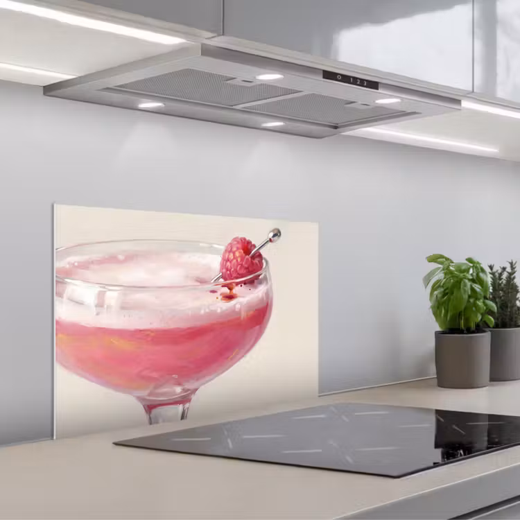 Salpicaderos de cocina - Cóctel - Frambuesa - Bebida - Moderno - Rosa — 1