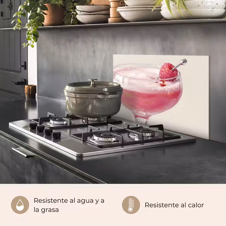 Salpicaderos de cocina - Cóctel - Frambuesa - Bebida - Moderno - Rosa — 2