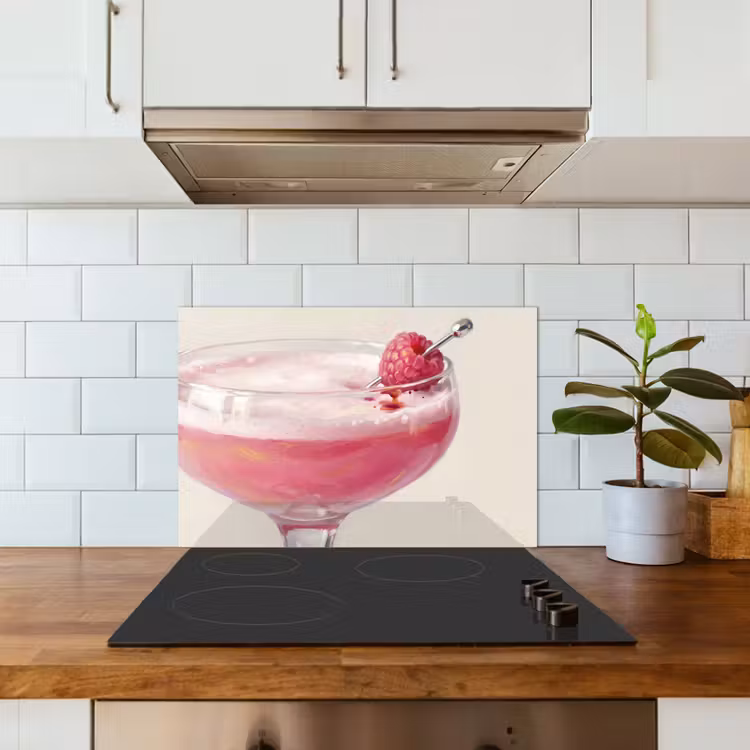 Salpicaderos de cocina - Cóctel - Frambuesa - Bebida - Moderno - Rosa — 3