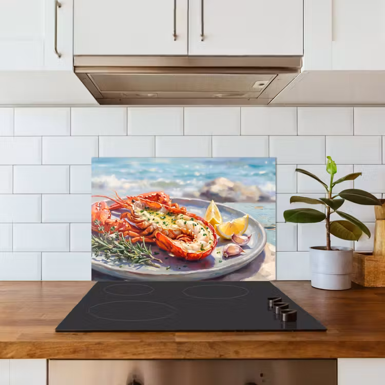 Salpicaderos de cocina - Comida - Mar - Costa - Moderno - Azul — 3