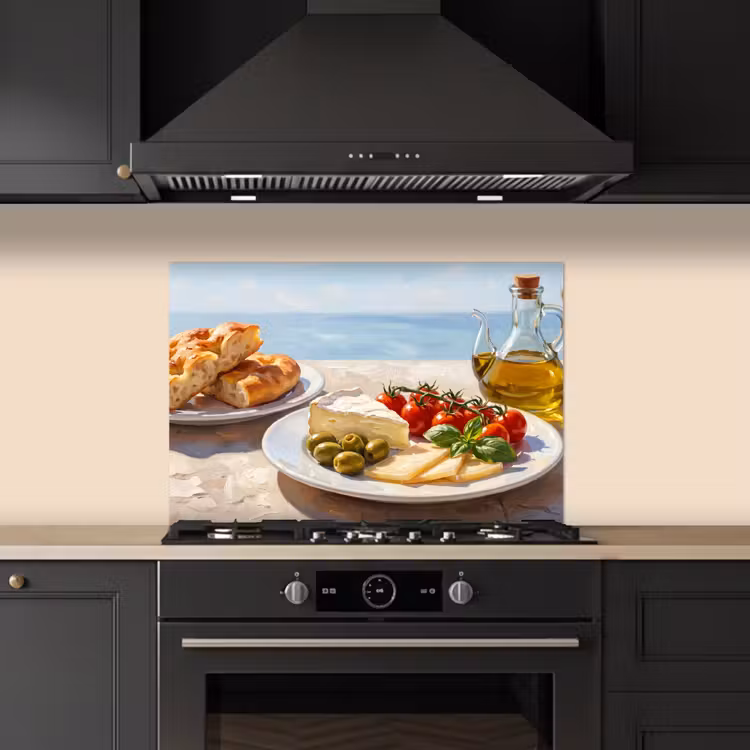 Salpicaderos de cocina - Comida - Mediterráneo - Naturaleza - Pintura — 5