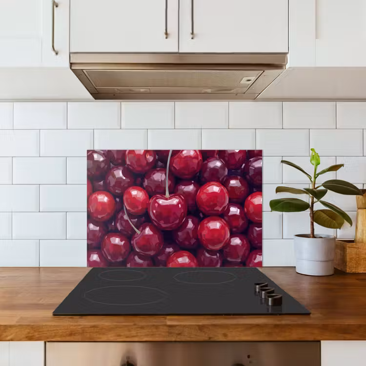 Salpicaderos de cocina - Fruta - Cerezas - Comida - Moderno - Rojo — 3