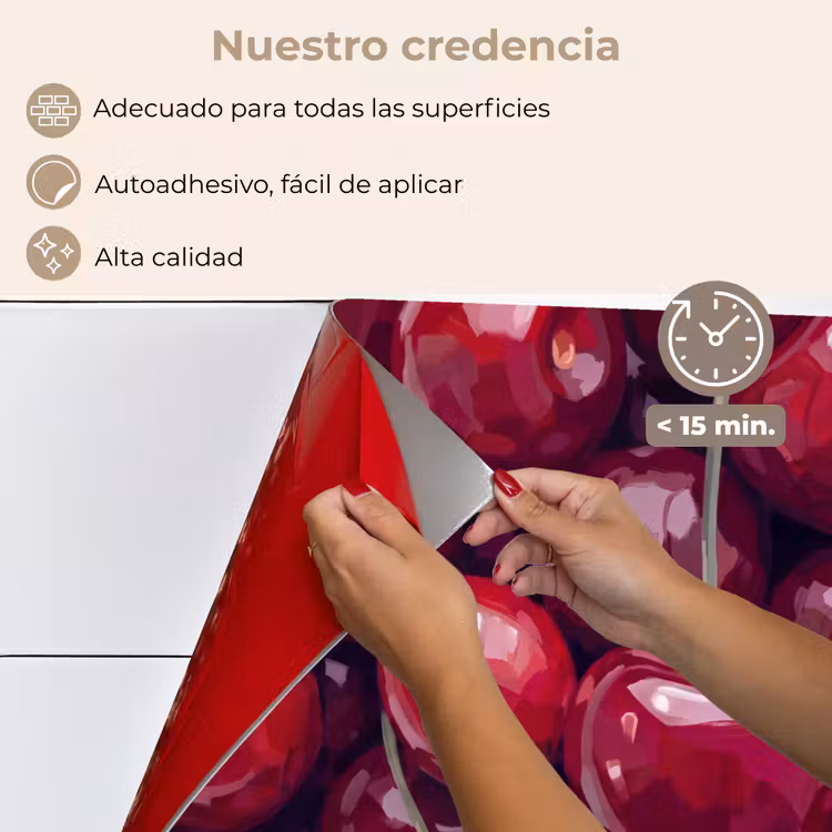 Salpicaderos de cocina - Fruta - Cerezas - Comida - Moderno - Rojo — 4
