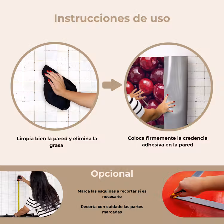 Salpicaderos de cocina - Fruta - Cerezas - Comida - Moderno - Rojo — 6