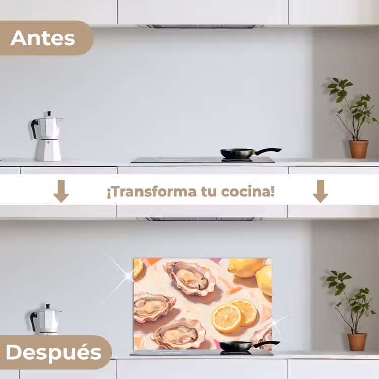 Salpicaderos de cocina - Naturaleza muerta - Limones - Ostras - Abstracto - Naranja — 7