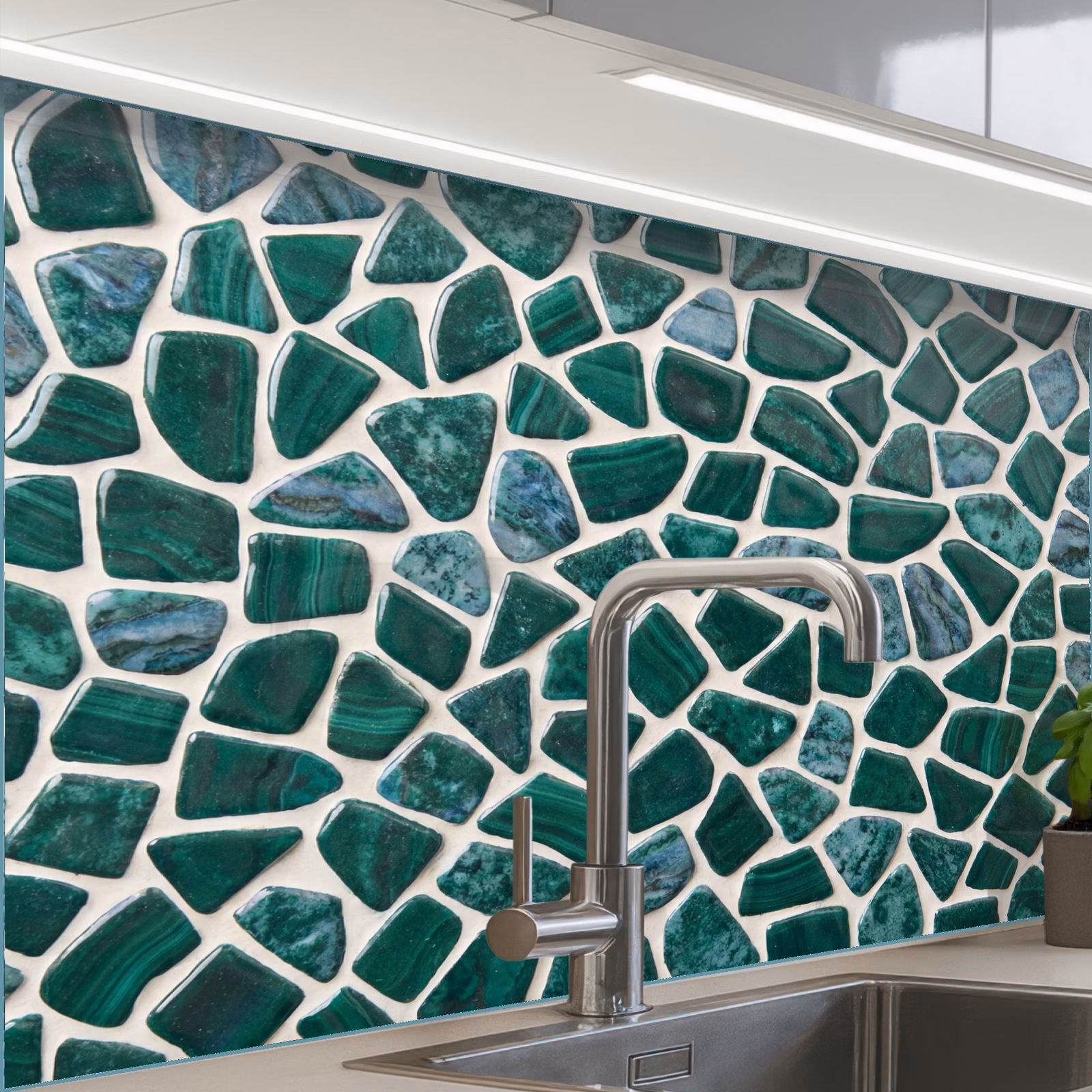 Revestimiento cocina - Textura - Piedra - Verde - Abstracto - Estampado — 1